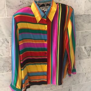 Bob Mackie stunning tonal silk blouse - beautiful and never worn! Vintage💝❤️⭐️